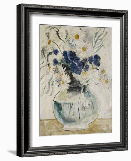 Daisies and Cornflowers in a Glass Bowl-Christopher Wood-Framed Giclee Print