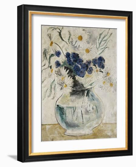 Daisies and Cornflowers in a Glass Bowl-Christopher Wood-Framed Giclee Print