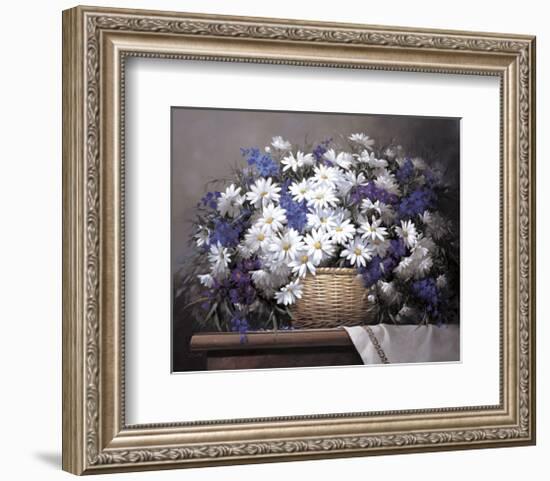 Daisies and Delphiniums-Victor Santos-Framed Giclee Print