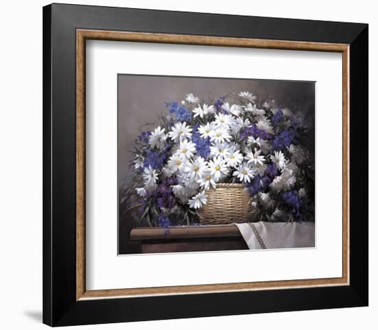 Daisies and Delphiniums-Victor Santos-Framed Giclee Print