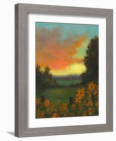 Daisies at Sunset-David Swanagin-Framed Art Print