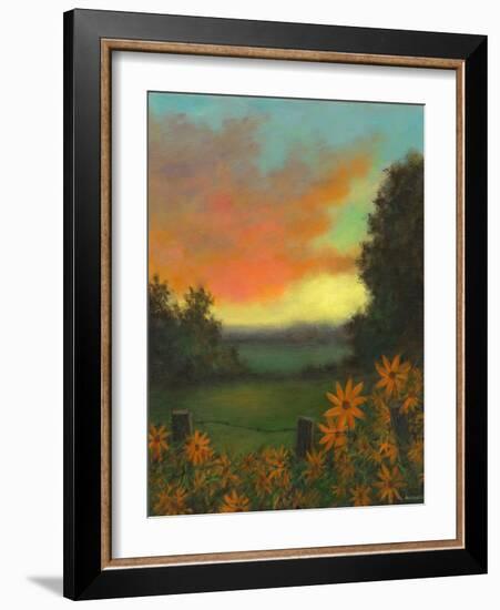 Daisies at Sunset-David Swanagin-Framed Art Print