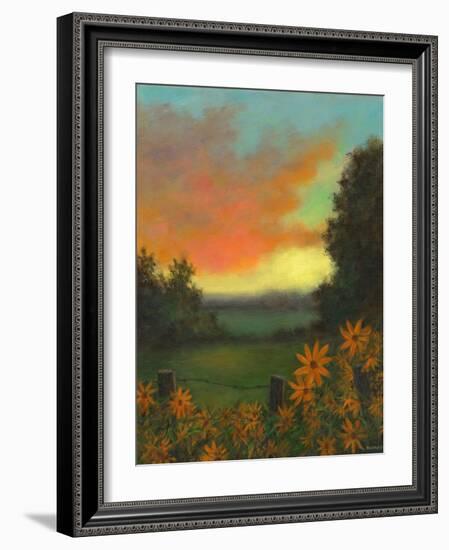 Daisies at Sunset-David Swanagin-Framed Art Print