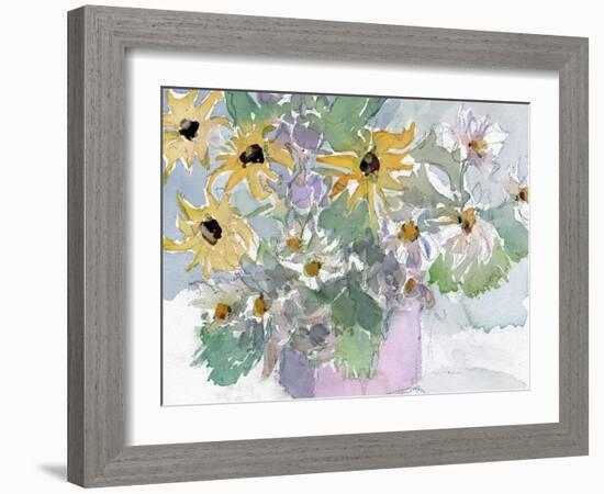 Daisies & Black Eyed Susans II-Samuel Dixon-Framed Art Print