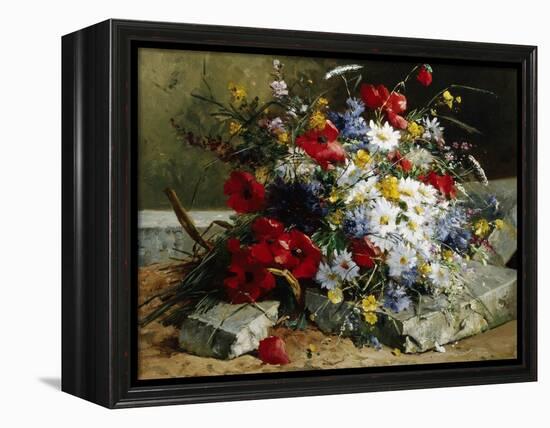 Daisies, Cornflowers and Poppies-Eugene Henri Cauchois-Framed Premier Image Canvas