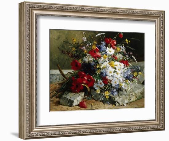 Daisies, Cornflowers and Poppies-Eugene Henri Cauchois-Framed Photographic Print