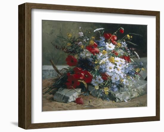 Daisies, Cornflowers Anf Poppies-Eugene Henri Cauchois-Framed Giclee Print