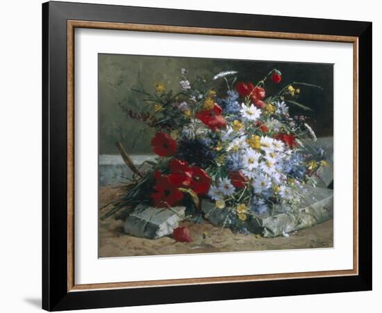 Daisies, Cornflowers Anf Poppies-Eugene Henri Cauchois-Framed Giclee Print