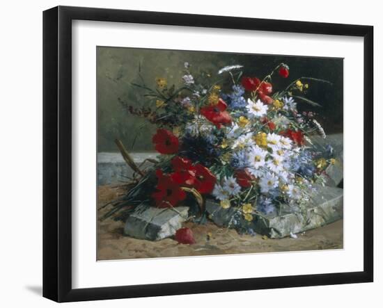 Daisies, Cornflowers Anf Poppies-Eugene Henri Cauchois-Framed Giclee Print