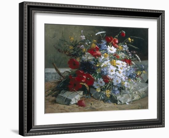 Daisies, Cornflowers Anf Poppies-Eugene Henri Cauchois-Framed Giclee Print