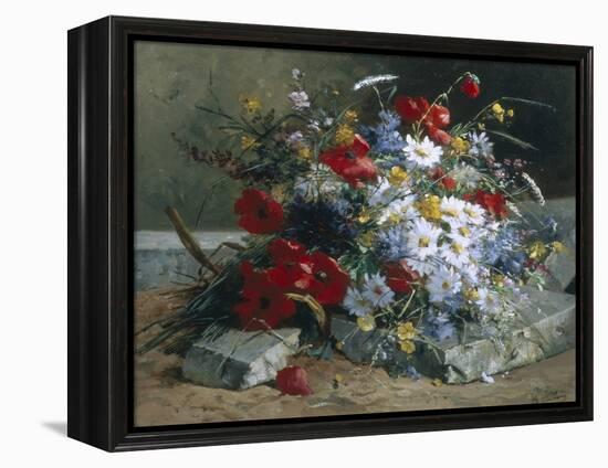 Daisies, Cornflowers Anf Poppies-Eugene Henri Cauchois-Framed Premier Image Canvas