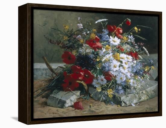 Daisies, Cornflowers Anf Poppies-Eugene Henri Cauchois-Framed Premier Image Canvas