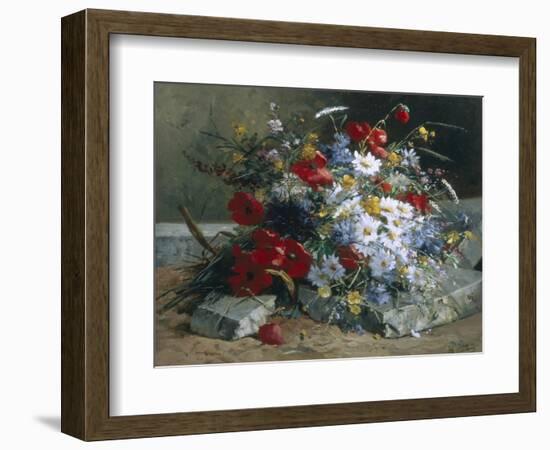 Daisies, Cornflowers Anf Poppies-Eugene Henri Cauchois-Framed Giclee Print