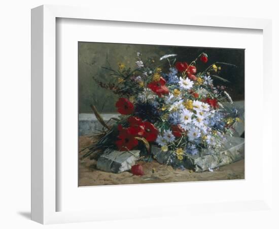 Daisies, Cornflowers Anf Poppies-Eugene Henri Cauchois-Framed Giclee Print