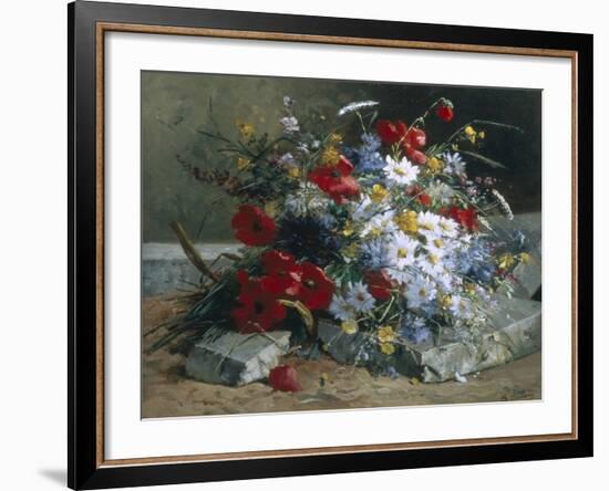 Daisies, Cornflowers Anf Poppies-Eugene Henri Cauchois-Framed Giclee Print