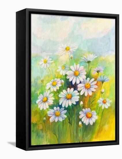 Daisies in a Flower-ZPR Int’L-Framed Premier Image Canvas