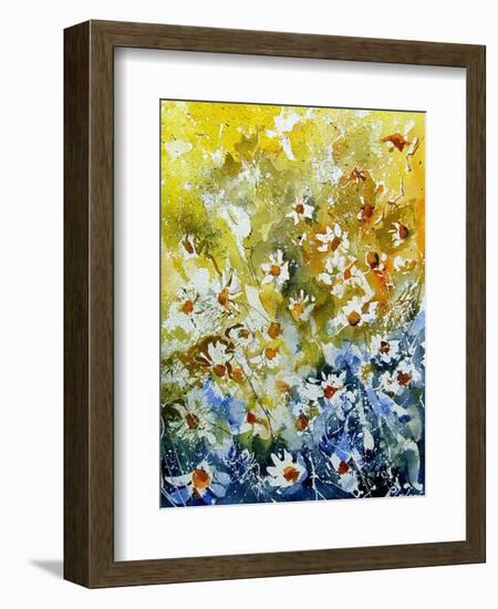 Daisies Watercolor-Pol Ledent-Framed Art Print