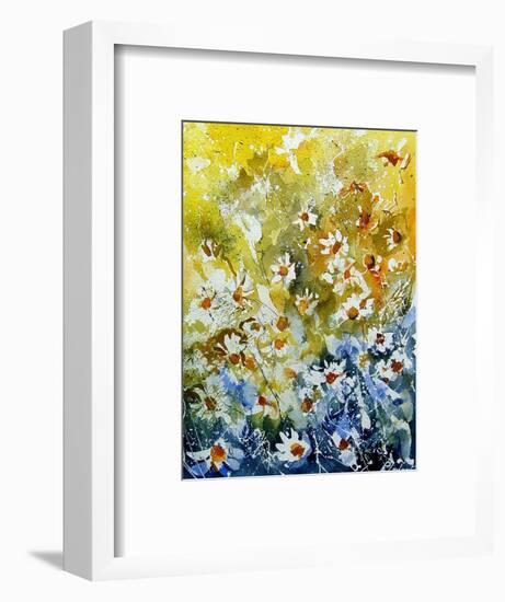 Daisies Watercolor-Pol Ledent-Framed Art Print