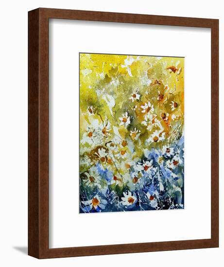 Daisies Watercolor-Pol Ledent-Framed Art Print