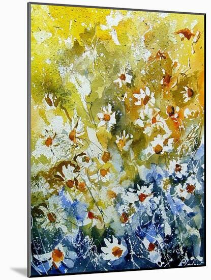 Daisies Watercolor-Pol Ledent-Mounted Art Print