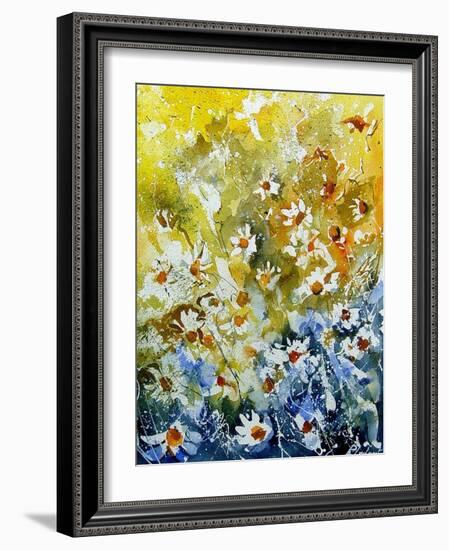 Daisies Watercolor-Pol Ledent-Framed Art Print