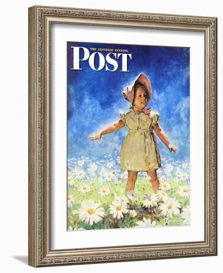 "Daisy Among Daisies," Saturday Evening Post Cover, August 21, 1943-Douglas Crockwell-Framed Giclee Print