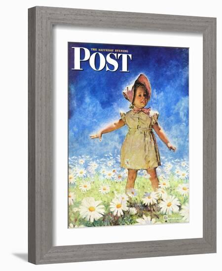 "Daisy Among Daisies," Saturday Evening Post Cover, August 21, 1943-Douglas Crockwell-Framed Giclee Print