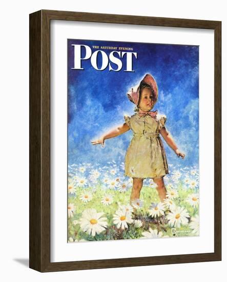 "Daisy Among Daisies," Saturday Evening Post Cover, August 21, 1943-Douglas Crockwell-Framed Giclee Print