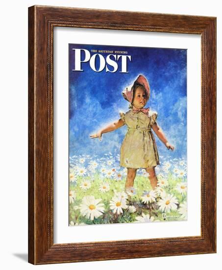 "Daisy Among Daisies," Saturday Evening Post Cover, August 21, 1943-Douglas Crockwell-Framed Giclee Print