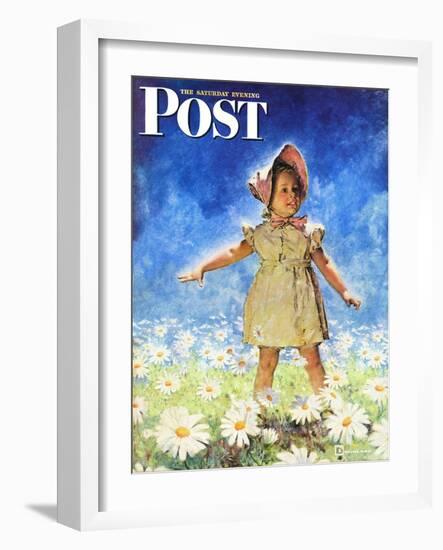 "Daisy Among Daisies," Saturday Evening Post Cover, August 21, 1943-Douglas Crockwell-Framed Giclee Print