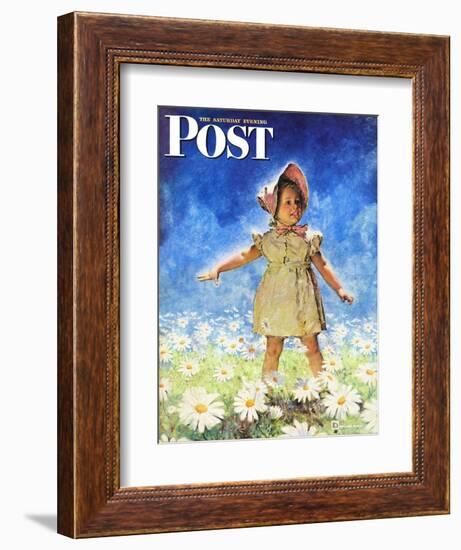 "Daisy Among Daisies," Saturday Evening Post Cover, August 21, 1943-Douglas Crockwell-Framed Giclee Print