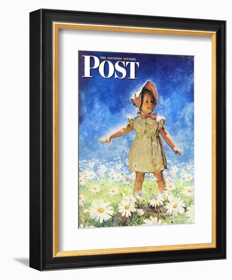 "Daisy Among Daisies," Saturday Evening Post Cover, August 21, 1943-Douglas Crockwell-Framed Giclee Print