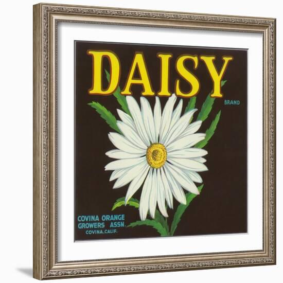 Daisy Brand Citrus Crate Label - Covina, CA-Lantern Press-Framed Art Print