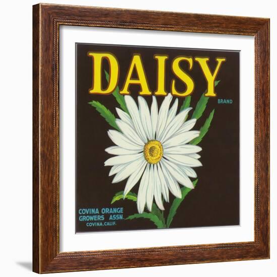 Daisy Brand Citrus Crate Label - Covina, CA-Lantern Press-Framed Art Print