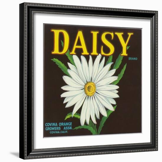 Daisy Brand Citrus Crate Label - Covina, CA-Lantern Press-Framed Art Print