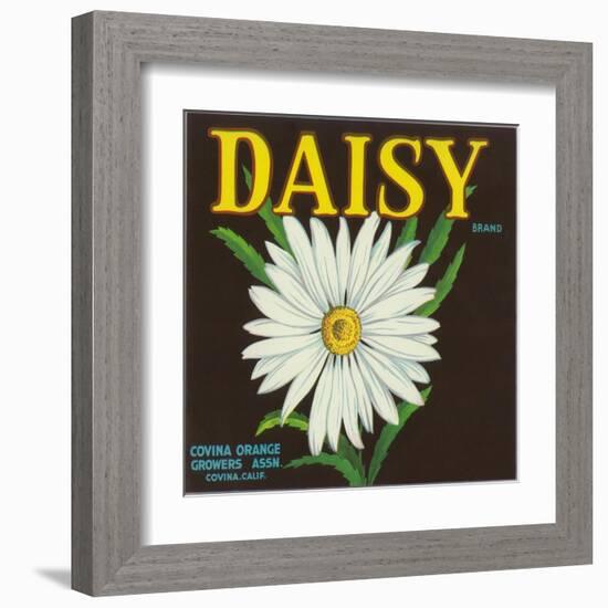 Daisy Brand Citrus Crate Label - Covina, CA-Lantern Press-Framed Art Print