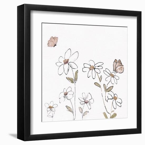 Daisy Butterflies I-Sally Swatland-Framed Art Print