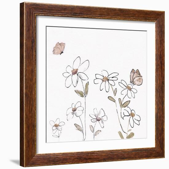 Daisy Butterflies I-Sally Swatland-Framed Art Print