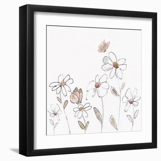 Daisy Butterflies II-Sally Swatland-Framed Art Print