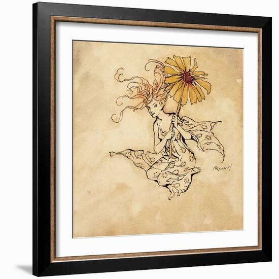 Daisy Fairy, Illustration from 'Peter Pan in Kensington Gardens', by J.M. Barrie, Published 1912-Arthur Rackham-Framed Giclee Print