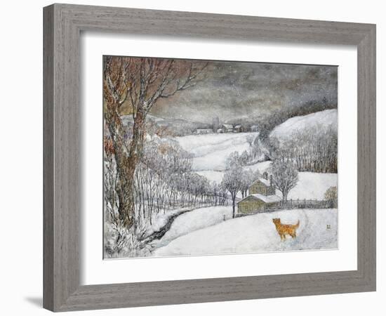 Daisy’s First Snow-Bill Bell-Framed Giclee Print