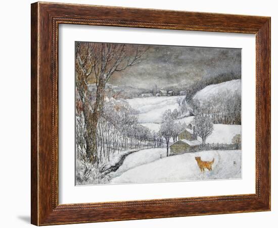 Daisy’s First Snow-Bill Bell-Framed Giclee Print