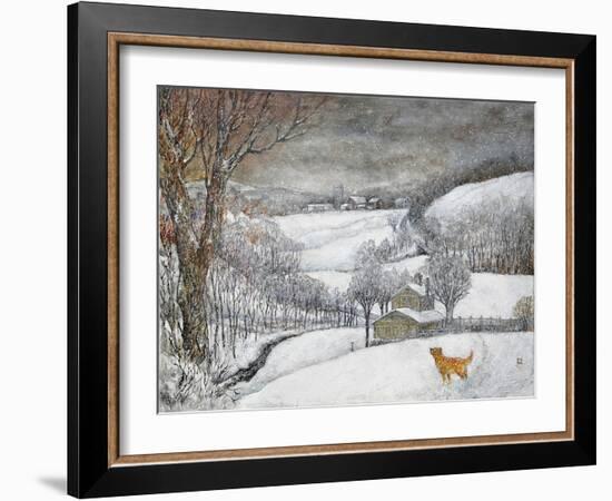 Daisy’s First Snow-Bill Bell-Framed Giclee Print