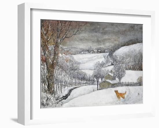 Daisy’s First Snow-Bill Bell-Framed Giclee Print