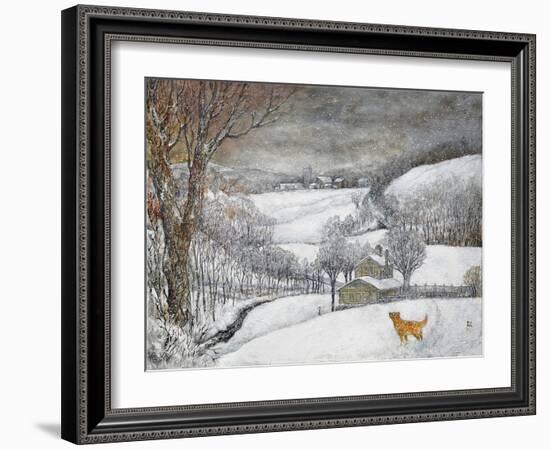 Daisy’s First Snow-Bill Bell-Framed Giclee Print