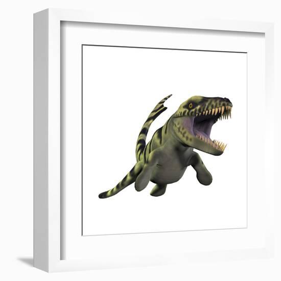 Dakosaurus, White Background-null-Framed Art Print
