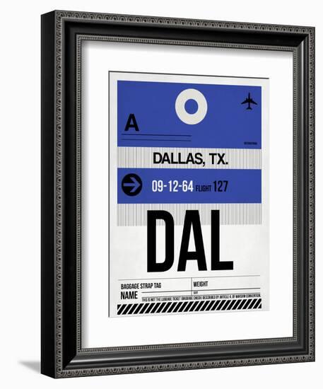 DAL Dallas Luggage Tag 1-NaxArt-Framed Art Print