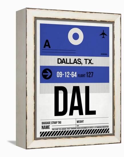 DAL Dallas Luggage Tag 1-NaxArt-Framed Stretched Canvas