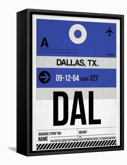 DAL Dallas Luggage Tag 1-NaxArt-Framed Stretched Canvas