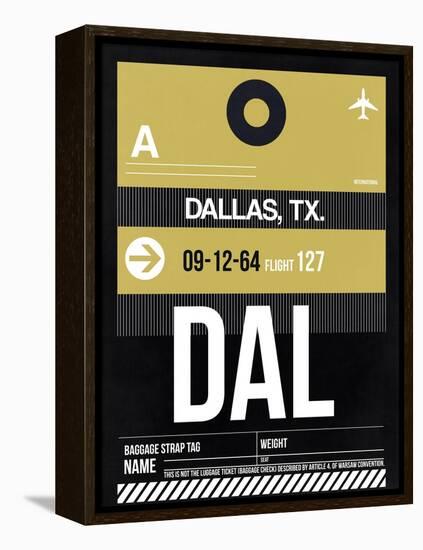 DAL Dallas Luggage Tag 2-NaxArt-Framed Stretched Canvas